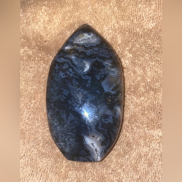 Blue moss agate teardrop - Picture 2 of 2